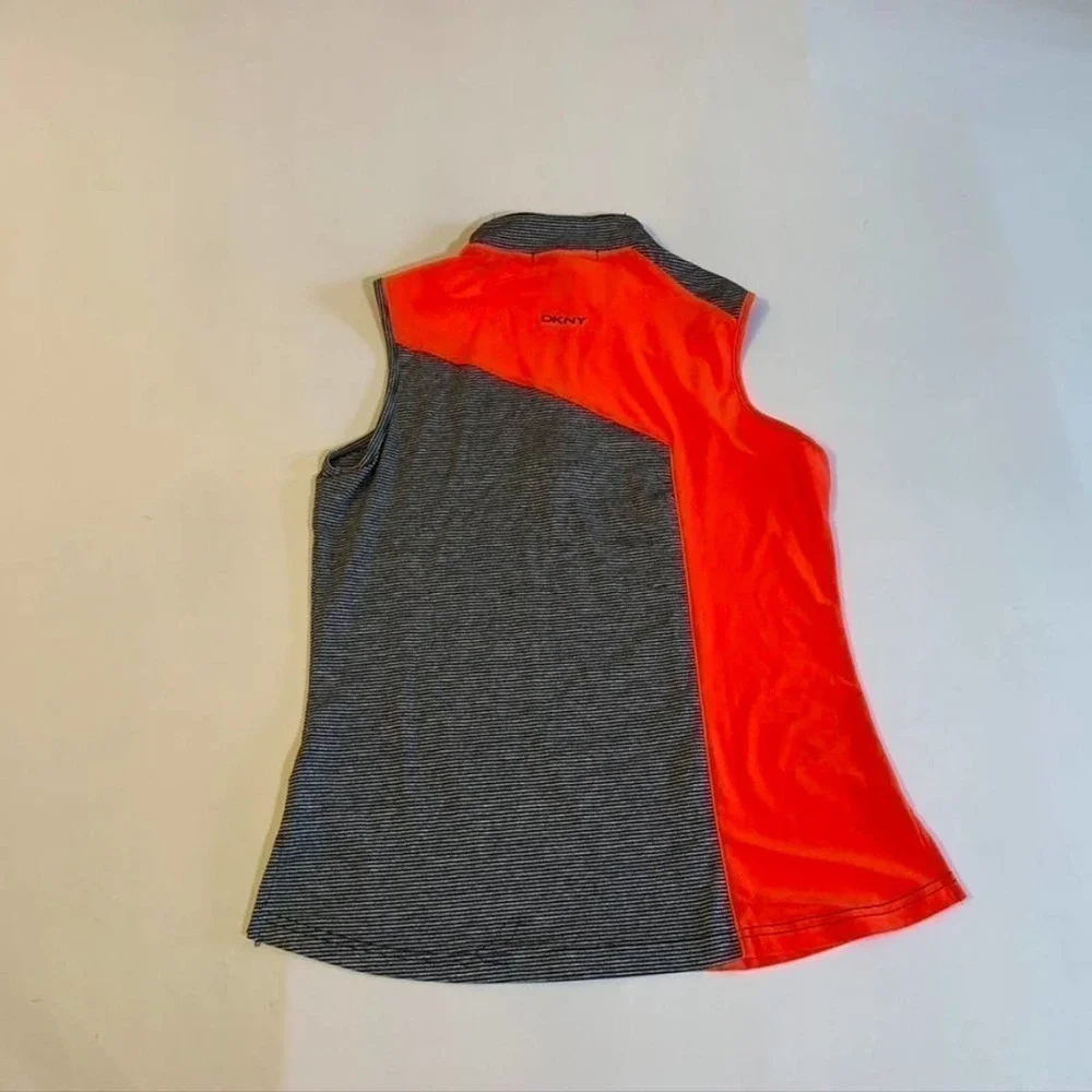 DKNY Golf sleeveless top Orange, Black and White XS